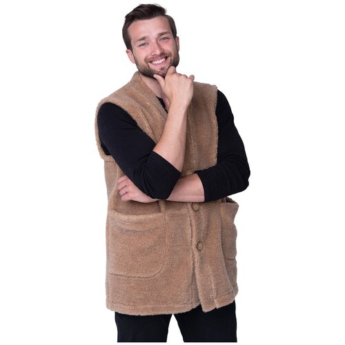 WOOLLAMB Жилет мужской Wool, верблюжья шерсть, цвет бежевый, размер 40-42