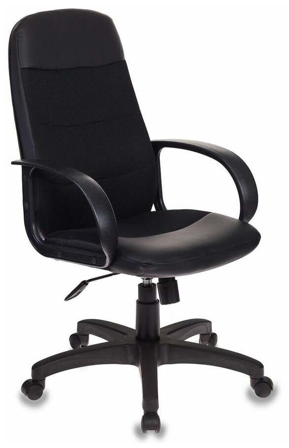 Кресло руководителя CH-808AXSN черный, экокожа, ткань / Компьютерное кресло для директора, менеджера