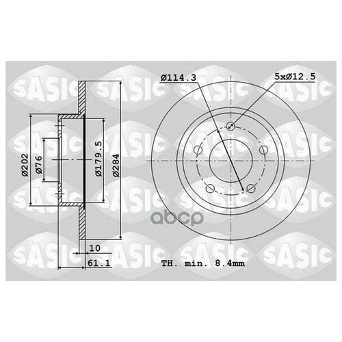 SASIC 6106347 диски тормозные комплект 2шт 6106347