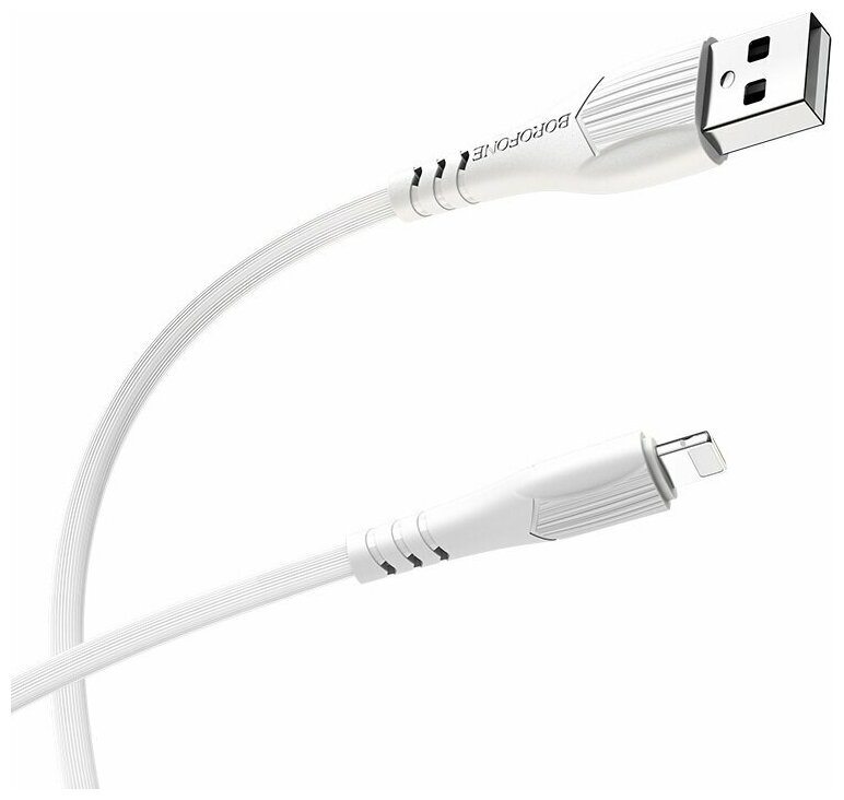 фото Кабель Borofone BX37, Lightning - USB, 2.4 А, 1 м, PVC оплётка, белый