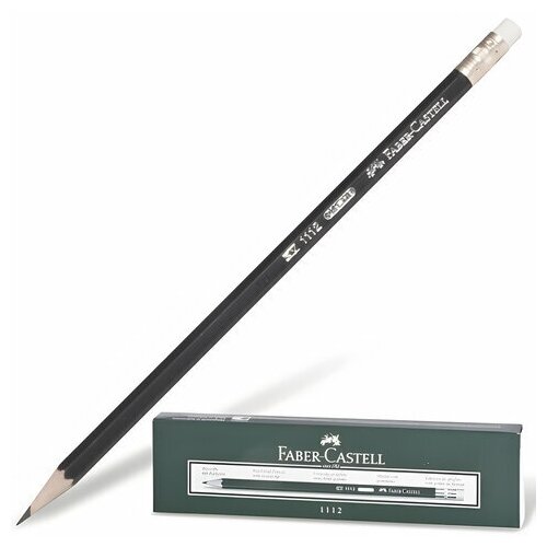 клей карандаш faber castell 20г faber castell Комплект 72 шт, Карандаш чернографитный FABER-CASTELL, 1 шт, 1112, НВ, с резинкой, корпус черный, 111200