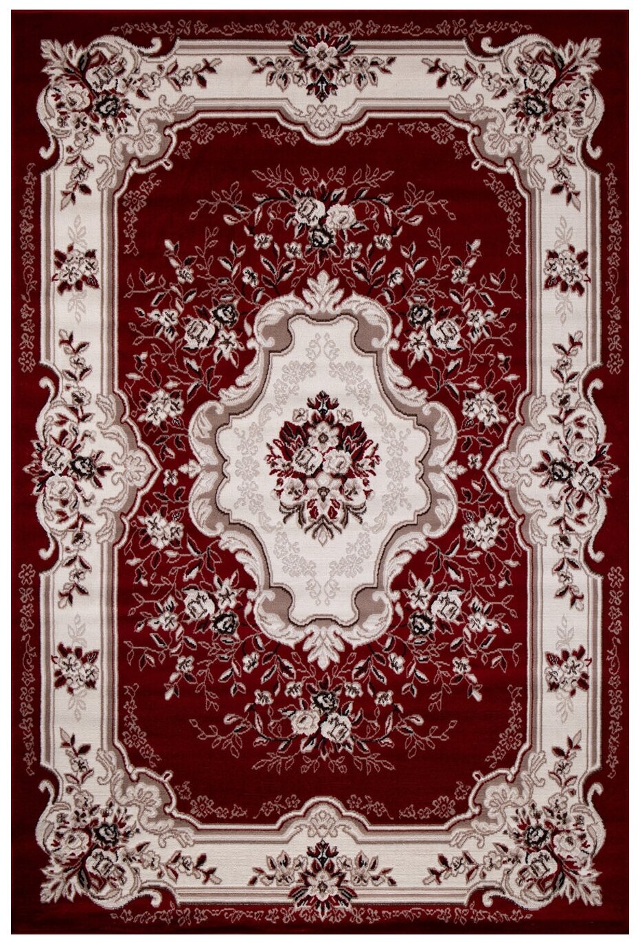 фото Ковёр Merinos Gavana 200x400 прямоугольный красный/кремовый d017