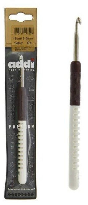 Крючок для вязания с пластиковой ручкой Addi, №5 , 15 см