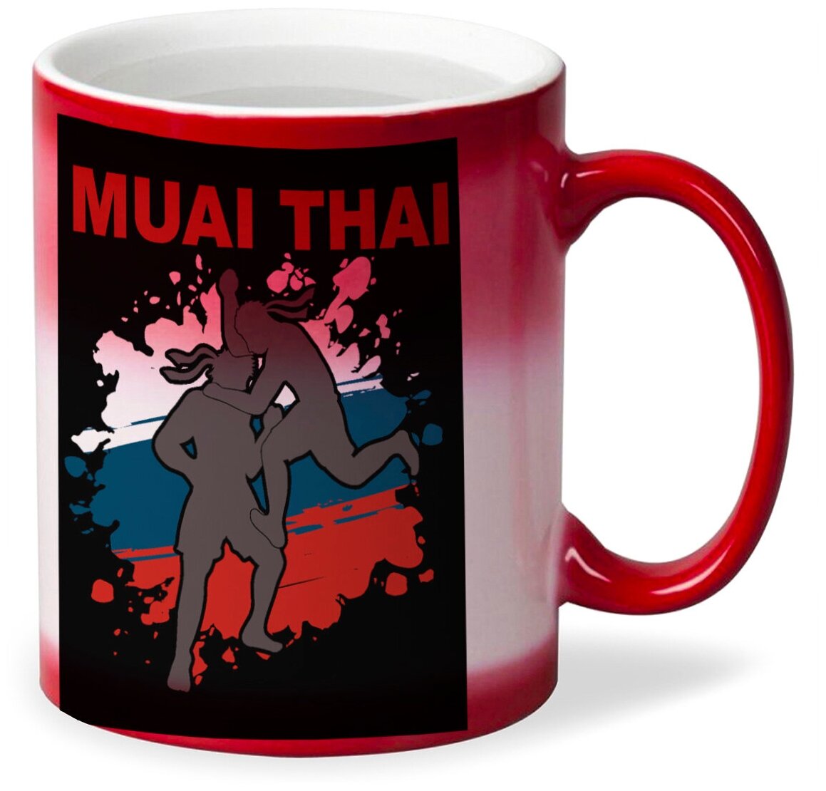 Кружка хамелеон красный CoolPodarok Muay thai (тайский бокс)