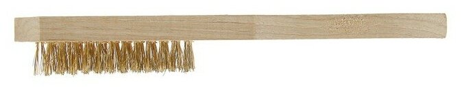 Щетка металлическая ручная ЛОМ деревянная рукоятка 6-рядная