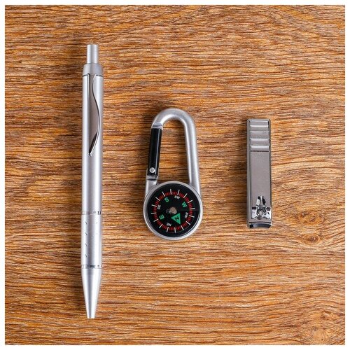 Набор подарочный 3в1 (ручка, кусачки, карабин-компас) набор подарочный 3в1 2 ручки карабин компас