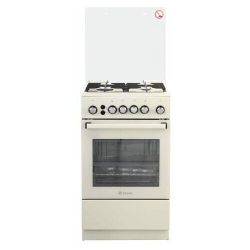 Газовая плита DE LUXE 504040Г КР ЧР-013 газовая духовка стеклянная крышка чугун слоновая кость 3386600₽