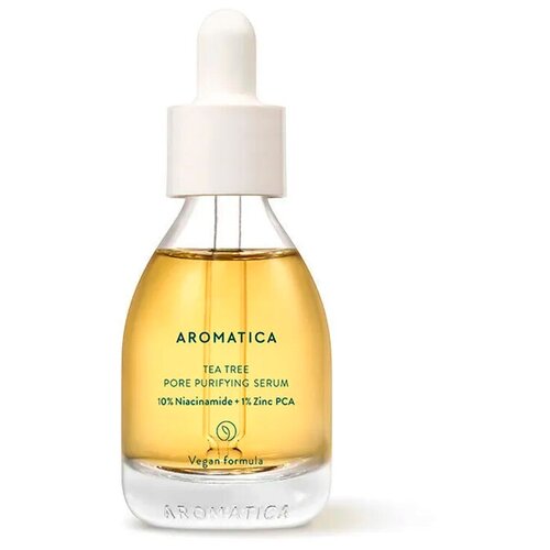 Aromatica очищающая Сыворотка для проблемной кожи лица Tea tree Pore Purifying Niacinamideкорейская Косметика