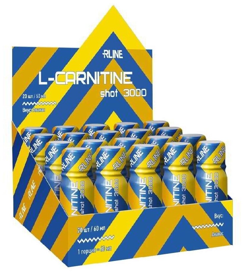 R-Line Sport Nutrition L-Carnitine Shot 3000 - 60 мл 20 шт (R-Line Sport Nutrition) Ананас