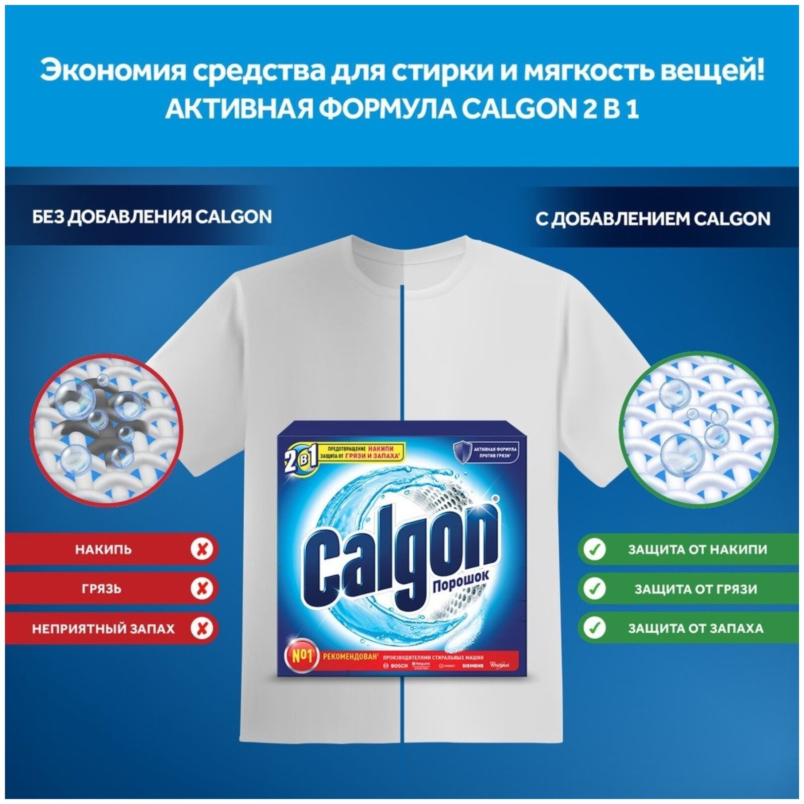 Calgon Порошок для смягчения воды, 1.1 кг, 1.1 л - фотография № 2