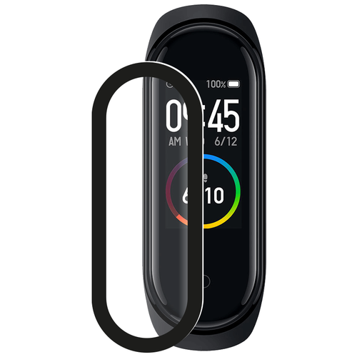 Защитное органическое стекло Watch PMMA для Xiaomi Mi Band 4, черная рамка, Deppa 62769