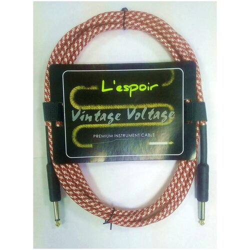 Кабель гитарный Vintage Voltage 3м красно-белый кабель гитарный vintage voltage 6м небесный