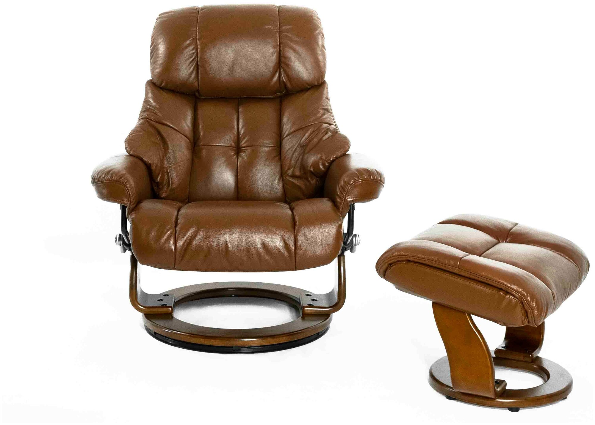 Кресло-реклайнер Falto Relax LUX 7438W, натуральная кожа, цвет коричневый - фотография № 12