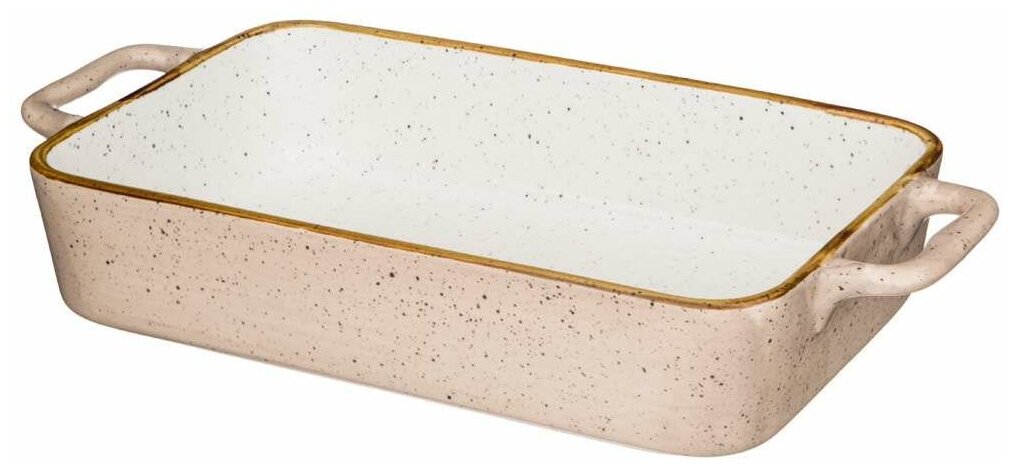 Блюдо для запекания с крышкой bronco nature 35*17*7,5см 1500мл кремовое KSG-263-1102 — фото 1