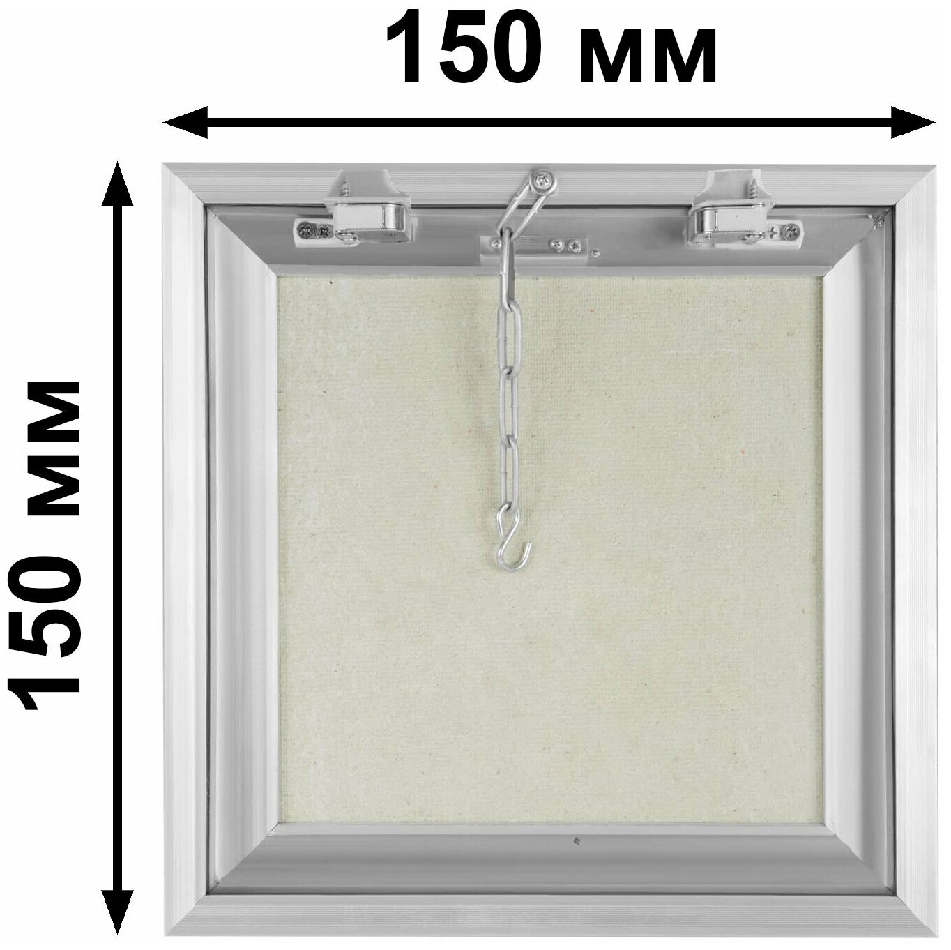 Люк ревизионный сантехнический под плитку 150х150 мм со съемной дверцей, алюминиевый Вектор - фотография № 2