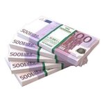 Забавная пачка денег гигант 500 евро, сувенирные деньги для розыгрышей и приколов - изображение