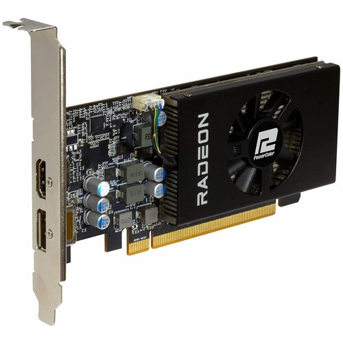 Видеокарта PowerColor Radeon RX 6400 Low Profile 4GB (AXRX 6400 LP 4GBD6-DH), Retail видеокарта powercolor axrx 6500xt 4gbd6 dh oc radeon rx 6500 xt 4gb fighter