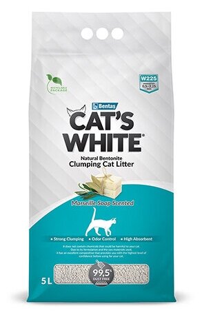 Комкующийся наполнитель Cat's White Marseille soap с ароматом марсельского мыла для кошачьего туалета (5л) - фотография № 8