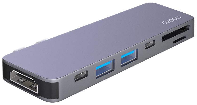 USB-C адаптер для MacBook 7-в-1, графит, Deppa 73121