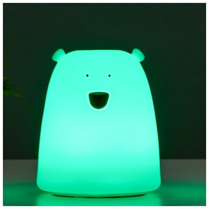 Ночник "Антистресс мякиш мишка" LED RGB от батареек 3ААА 9х9х10,5 см - фотография № 4