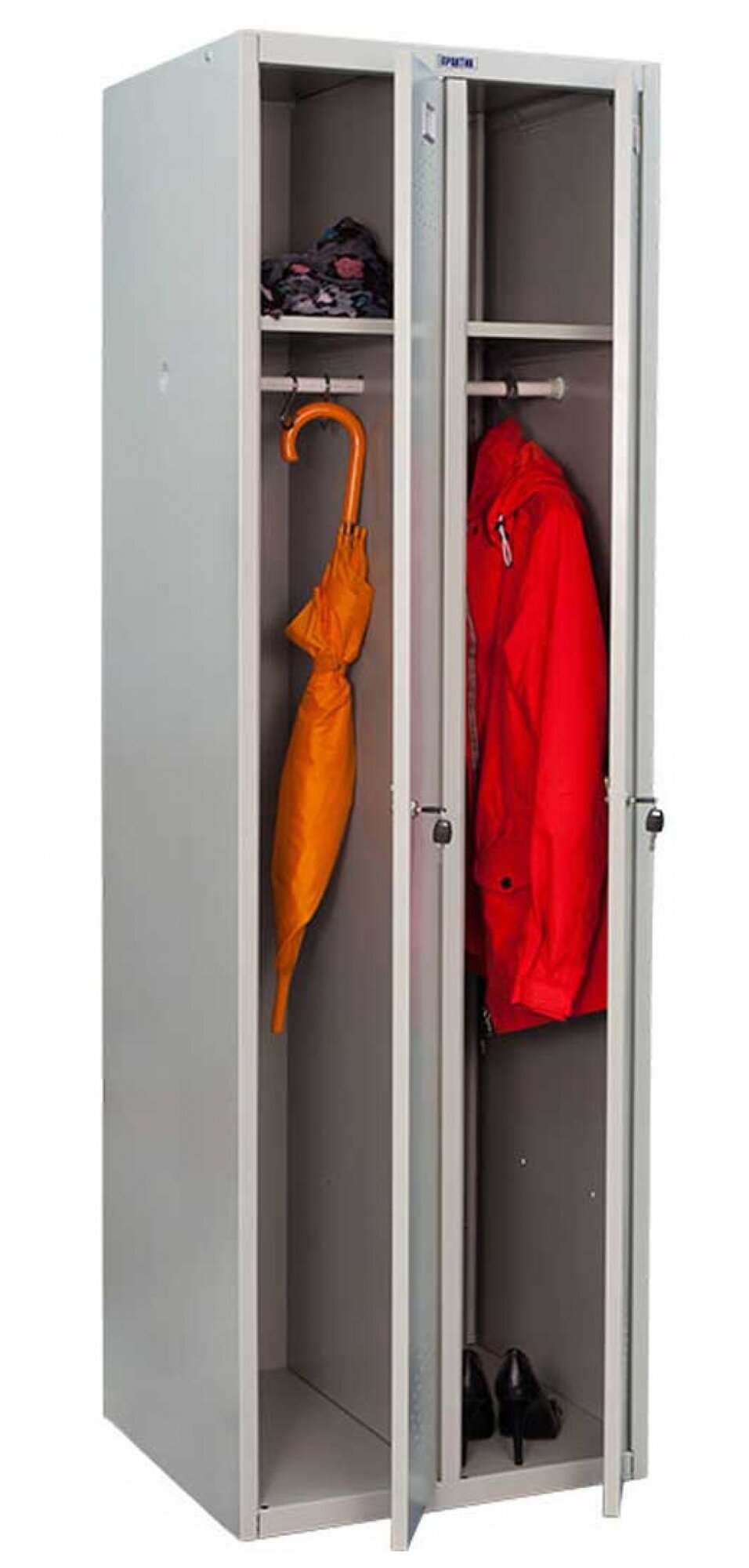 Шкаф для одежды ПРАКТИК Стандарт LS 21-50 серый полуматовый (RAL 7038) - фотография № 3