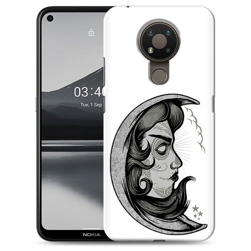 Чехол задняя-панель-накладка-бампер MyPads черно белая луна с лицом для Nokia 3.4 противоударный чехол задняя панель накладка бампер mypads черно белая луна с лицом для nokia 2 3 противоударный