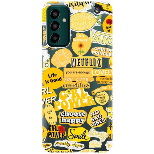 Силиконовый чехол с принтом Hippie Stickers для Samsung Galaxy M13 / Самсунг М13 силиконовый чехол с принтом survivor для samsung galaxy m13 самсунг м13