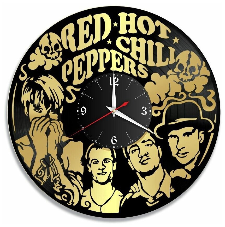 Часы из винила Redlaser "группа Red Hot Chili Peppers, RHCP, ред хот чили пеперс" VW-10149-1