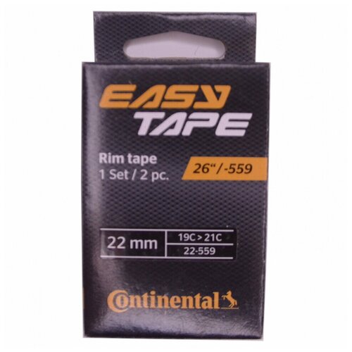 фото Continental ободная лента easy tape rim strip (до 116 psi), чёрная, 22 - 559, 2шт.