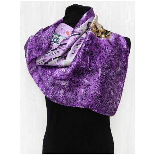 Платок Crystel Eden,85х85 см, фиолетовый платок crystel eden 160х50 см фиолетовый
