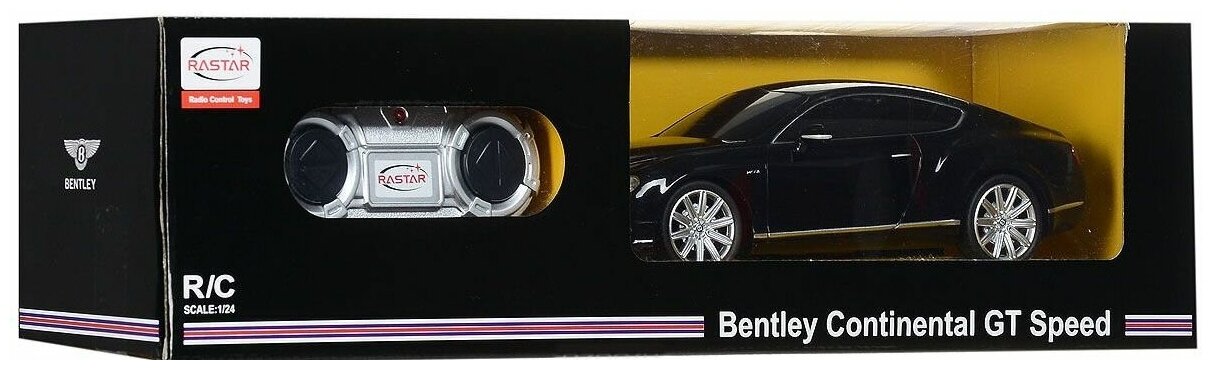 Легковой автомобиль Rastar Bentley Continental GT Speed (48600), 1:24, 20 см, черный