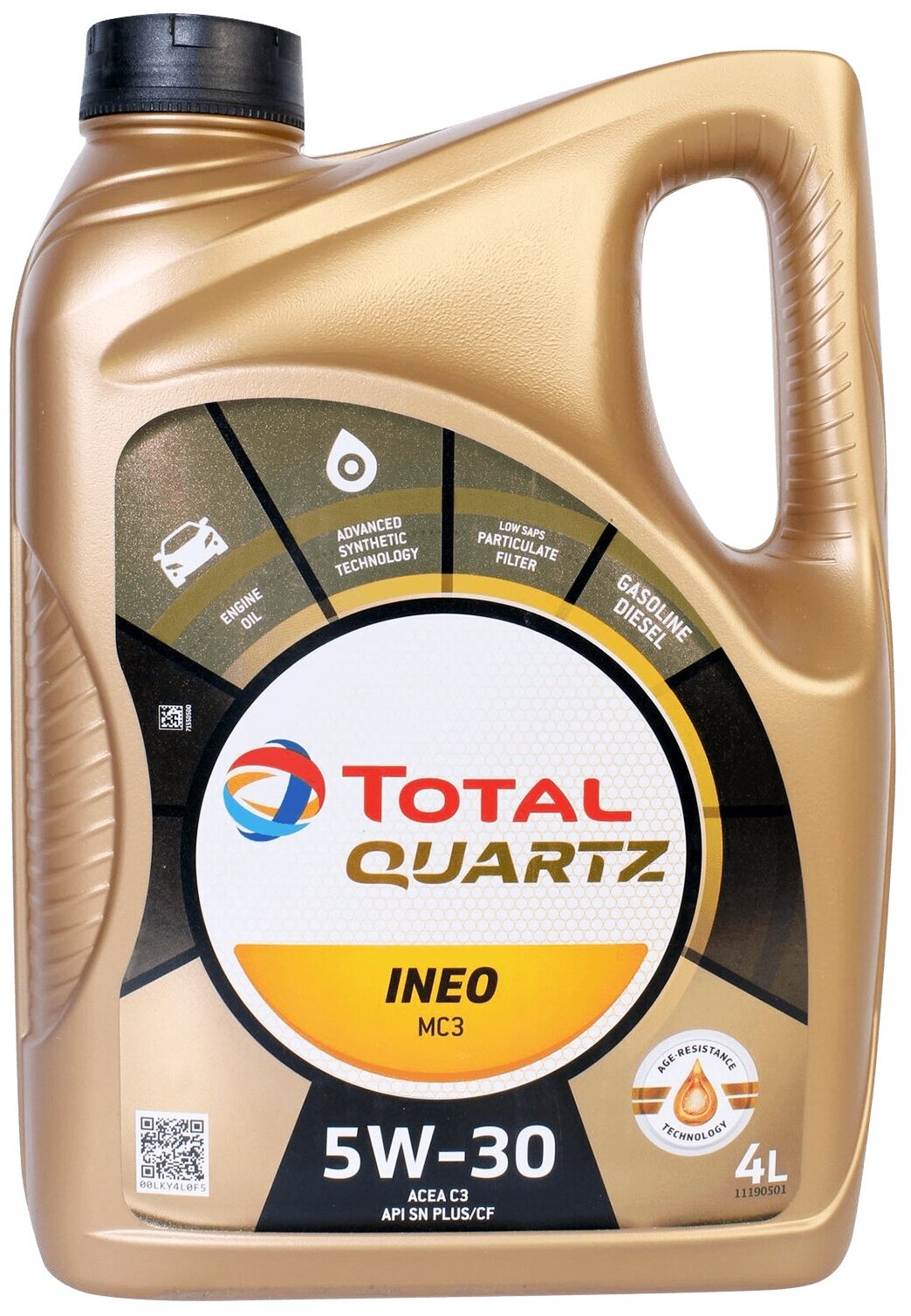 Синтетическое моторное масло TOTAL Quartz INEO MC3 5W30, 4 л