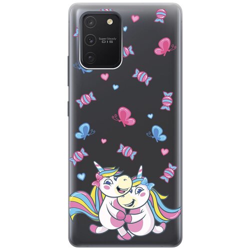 Силиконовый чехол с принтом Unicorns and Candies для Samsung Galaxy S10 Lite / Самсунг С10 Лайт матовый чехол unicorns and candies для samsung galaxy s10 самсунг с10 плюс с 3d эффектом черный