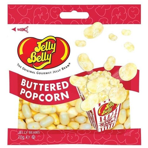 Конфеты Jelly Belly Buttered Popcorn Сливочный Попкорн 70 гр.