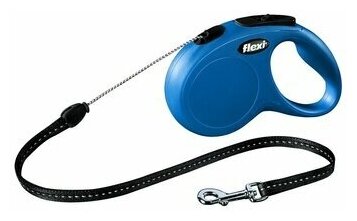 Поводок-рулетка для собак Flexi New Classic M тросовый синий 5 м до 20 кг - фотография № 8