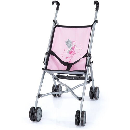 коляска сити нео бордово розовая Детская Коляска для кукол серо-розовая Bayer Dolls Buggy (с принтом фея) 30108AA