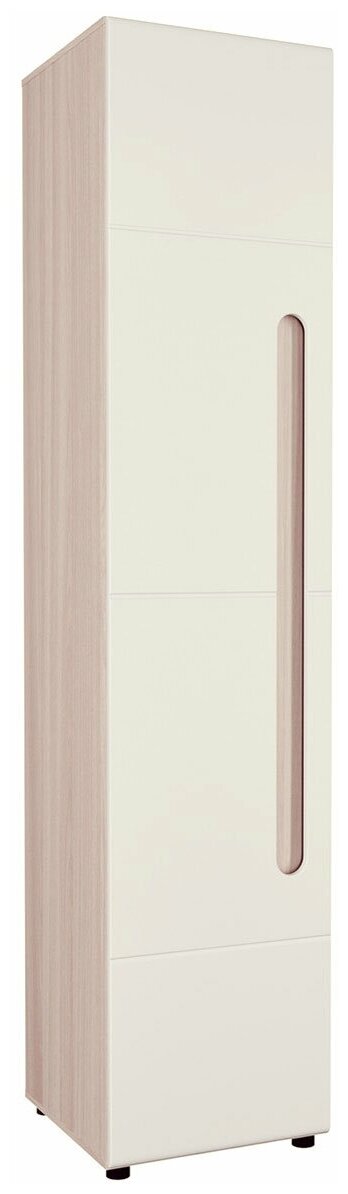 Распашной шкаф стиль МК Палермо С Ясень Шимо светлый / Белый глянец 2300 мм