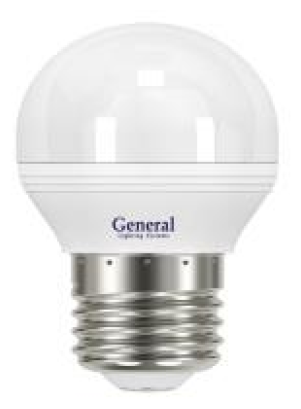 Лампа светодиодная GENERAL, E14, 8 Вт, 220В (шар G45, свет: теплый белый) - фотография № 3