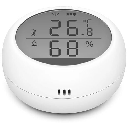 Комнатный датчик температуры и влажности TANTOS Датчик температуры и влажности TANTOS TS-WHTD101 белый цифровой измеритель влажности с жк дисплеем миниатюрный датчик температуры и влажности комнатный датчик температуры со смайликом