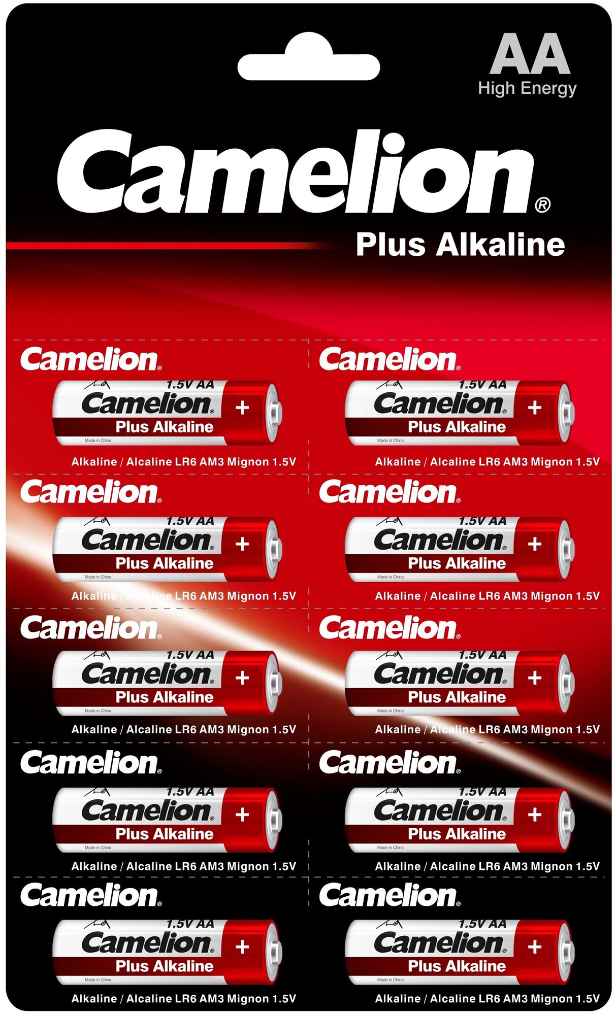 Батарейки Camelion Plus Alkaline BL1x10 LR6 отрывные