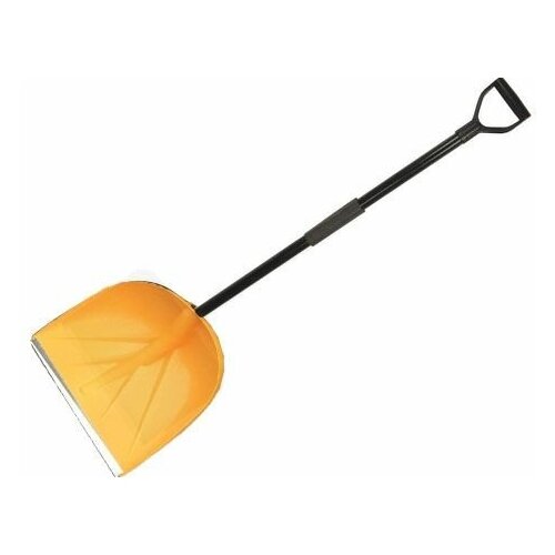 Лопата снеговая пластик. Санта (420х400 мм) цветная с наклад. с алюм. черенком и V- ручкой Protex