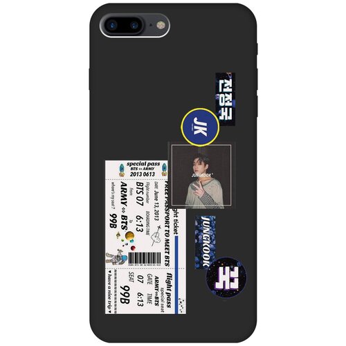 Силиконовый чехол на Apple iPhone 8 Plus / 7 Plus / Эпл Айфон 7 Плюс / 8 Плюс с рисунком BTS Stickers Soft Touch черный силиконовый чехол на apple iphone 8 plus 7 plus эпл айфон 7 плюс 8 плюс с рисунком gucci stickers soft touch черный