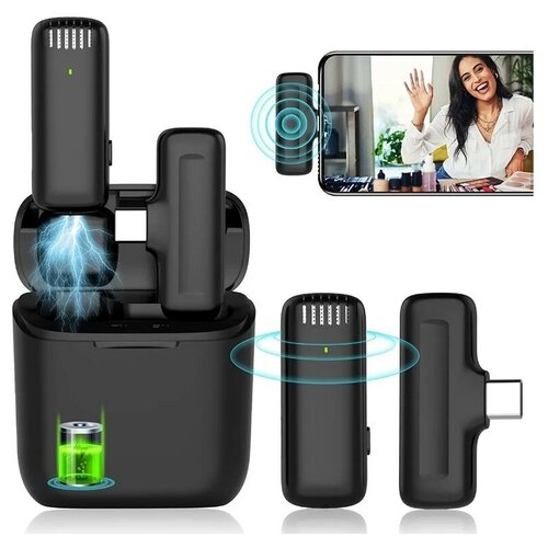 Микрофон беспроводной петличный Type-C с кейсом зарядки Беспроводная петличка Wireless Microphone Type-C 172000₽