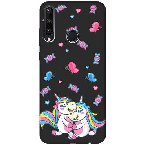 Матовый чехол Unicorns and Candies для Huawei Y6P / Хуавей У6Р с 3D эффектом черный силиконовый чехол с принтом unicorns and candies для huawei y6p хуавей у6р