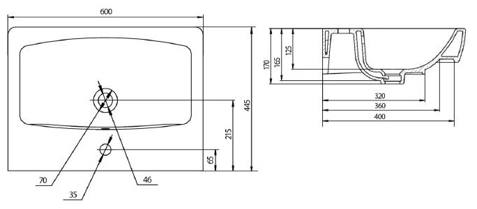 Раковина для ванной Santek НЕО-60 (WH302186)