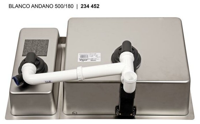 Кухонная мойка Blanco ANDANO 500/180-U, Нержавеющая сталь зеркальная полировка - фотография № 4
