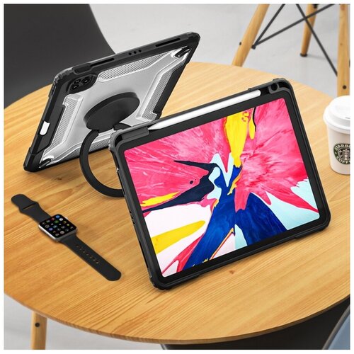 Чехол для планшета Mecha Rotative Stand Case для Apple iPad 10.2/10.5' Black чехол обложка для apple ipad 10 2 ipad 7 ipad 8 ipad 9 голубой чехол для стилуса apple pencil чехол с подставкой обложка smart cover ipad 10 2