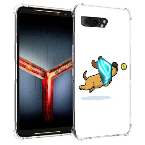 Чехол задняя-панель-накладка-бампер MyPads пёсик для Asus ROG Phone 2 ZS660KL противоударный чехол задняя панель накладка бампер mypads болею рыбалкой для asus rog phone 2 zs660kl противоударный