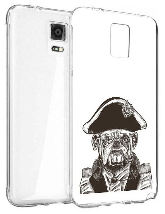 Чехол задняя-панель-накладка-бампер MyPads мопс генерал для Samsung Galaxy Note 4 противоударный