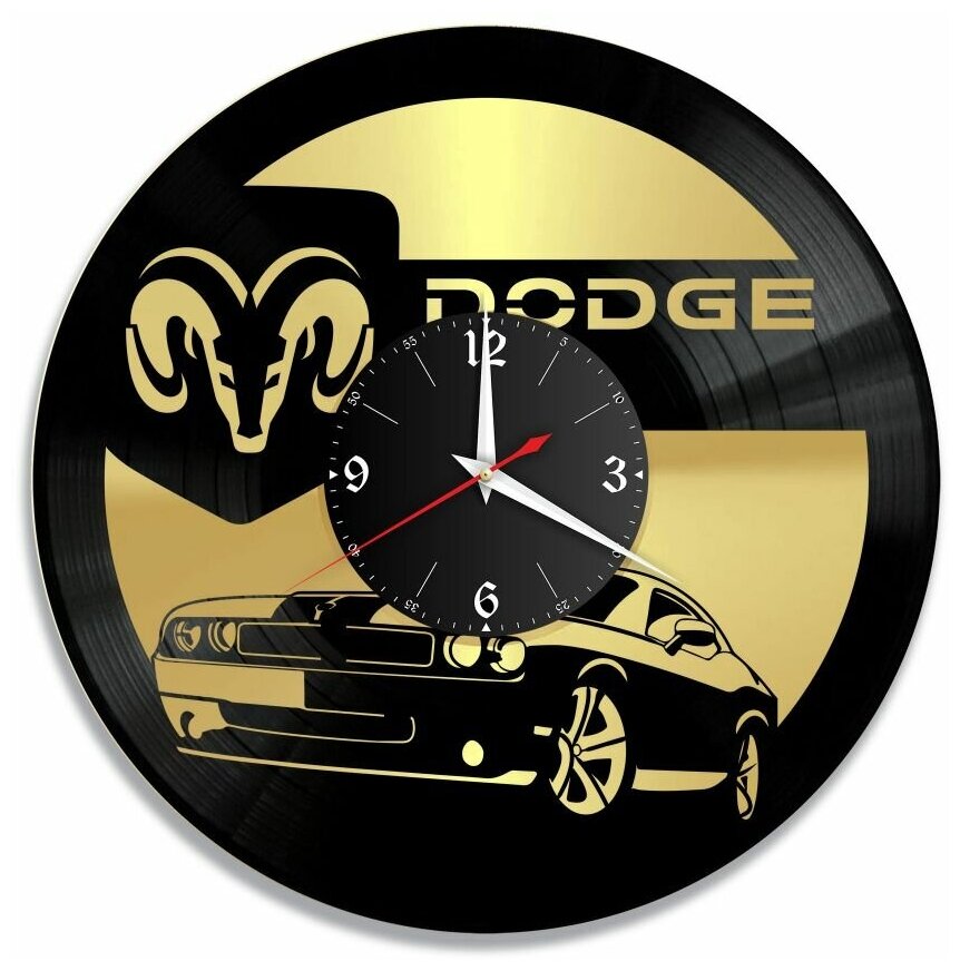 Часы из винила Redlaser "Dodge, Додж" VW-10413-1